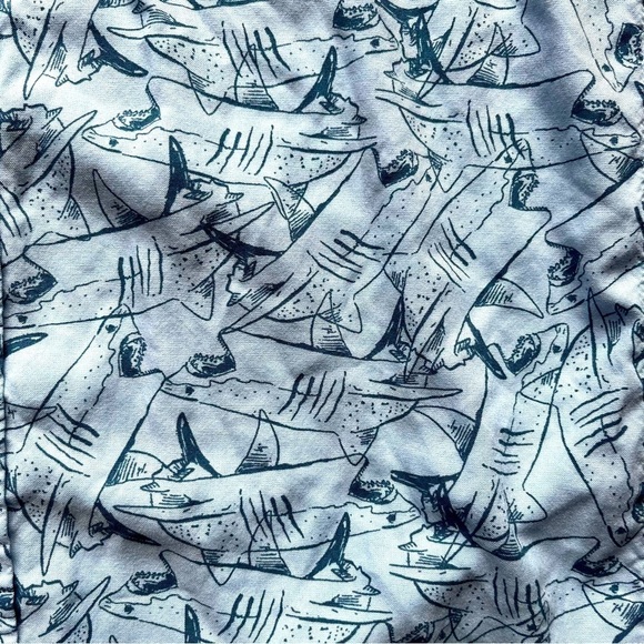 Cat & Jack Boys Challis Shark Print Short Sleeve Button Up - Picture 3 of 5